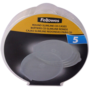 FELLOWES CAJA CD SLIM REDONDA 5-PACK 9834201